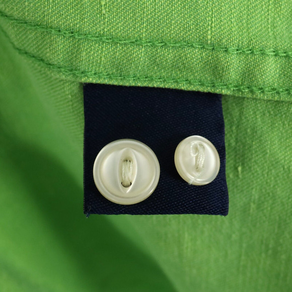 Austin Reed London Shirt Mens Large Linen Silk Green Camp Oversized Vintage - Picture 8 of 10